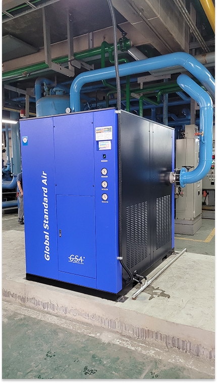GSA HYD-600HT refrigerated air dryer system installed at Y Company’s mold manufacturing plant
