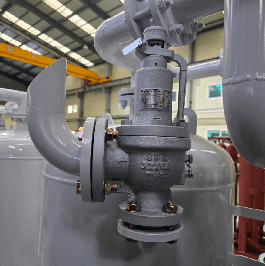 GSA heatless desiccant air dryer's safety valve
